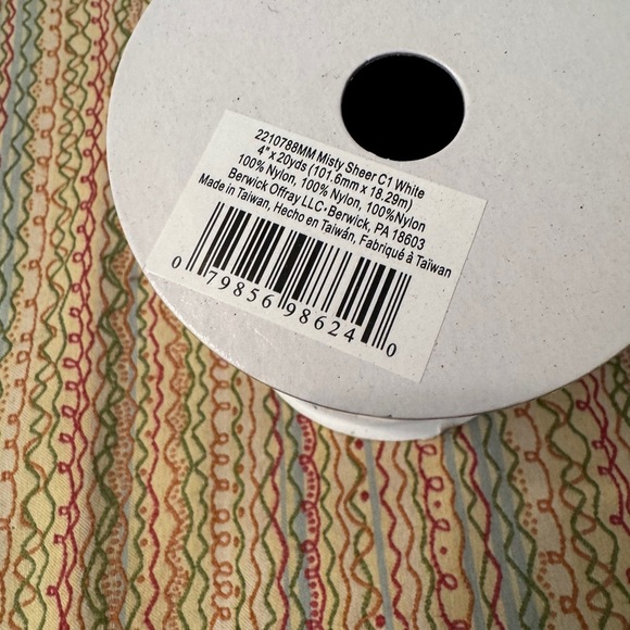 My Moments Sheer White Ribbon 4 inches x 20 yards NEW 12 rolls - Picture 4 of 4